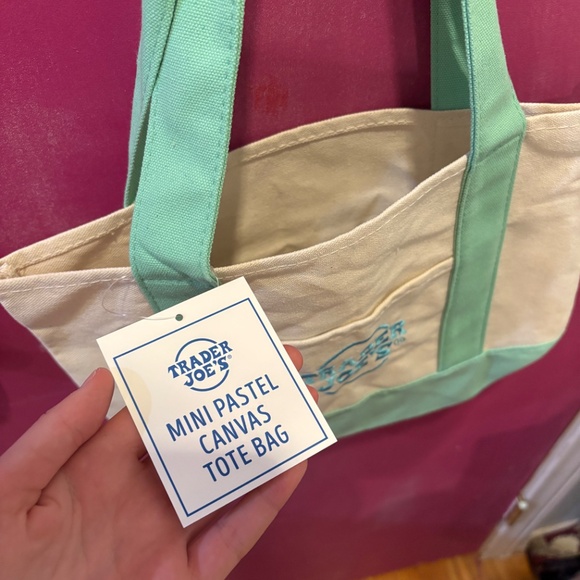 Trader Joe’s Mint/Green Mini Canvas Tote - Picture 4 of 4